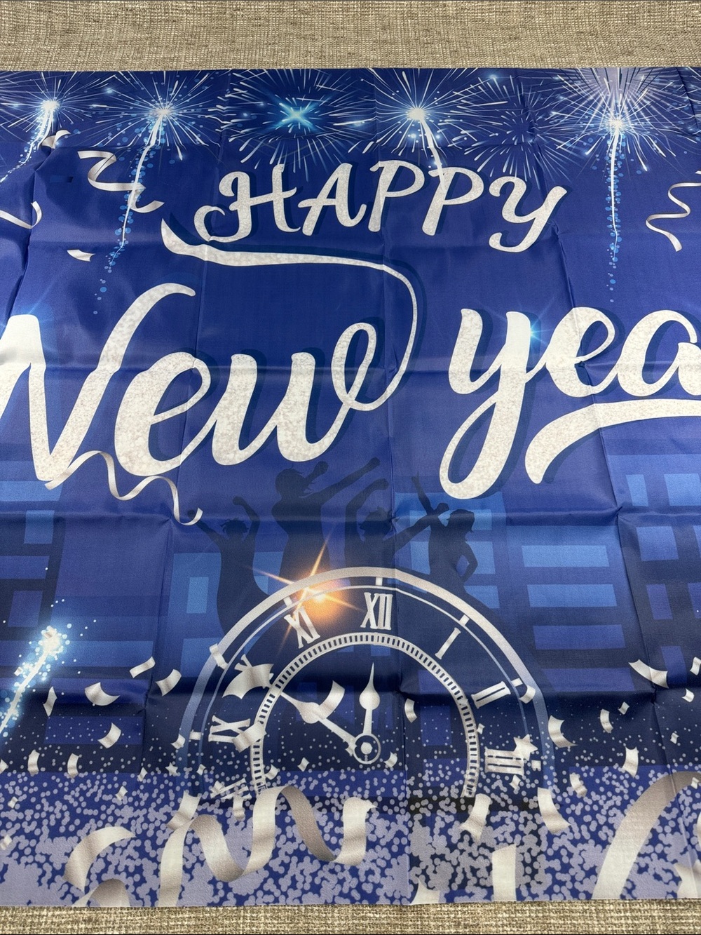 Happy New Year Banner - Blue Celebration Party Decor